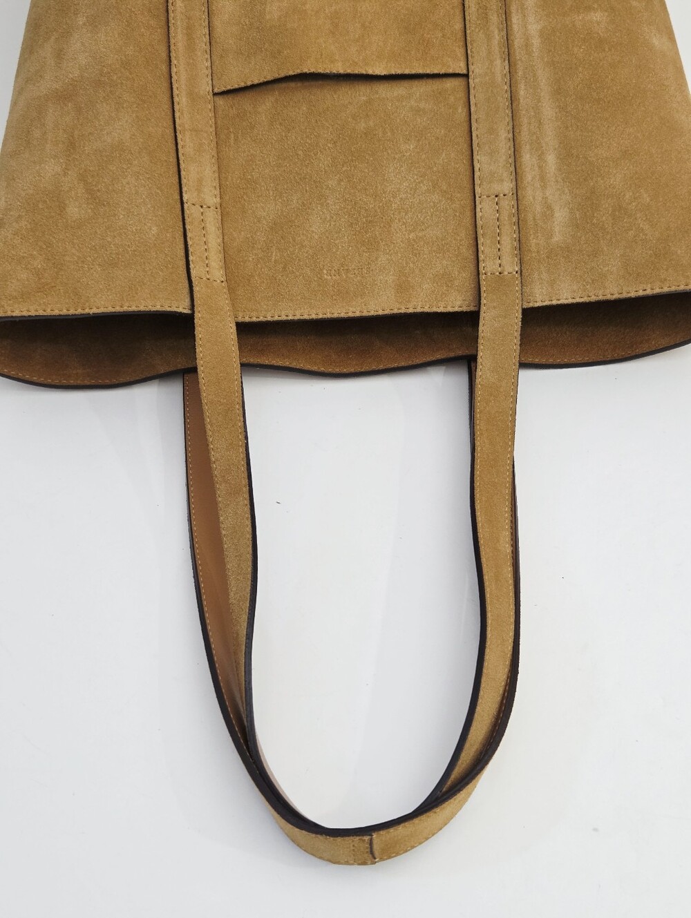 EXCELLENT SEZANE THE TOTE LE CABAS BAG - CAMEL SUEDE - Picture 7 of 14